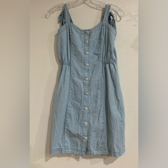 Madewell Chambray Button Up Sundress with Tie Straps, Size: - Picture 5 of 13